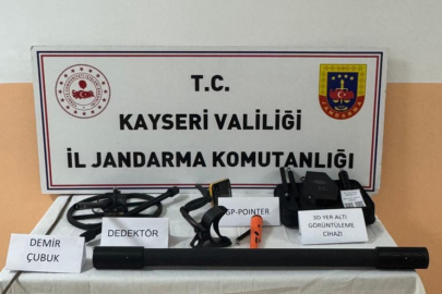 Kayseri'de izinsiz kazı yapan 3 kişi suçüstü yakalandı