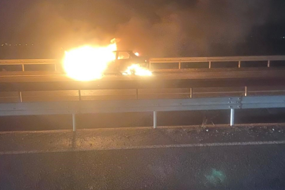 Batman-Diyarbakır karayolunda araç yangını