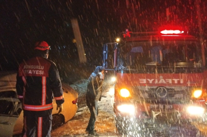 Çorum'da kar yağışı kazayı beraberinde getirdi: 7 yaralı