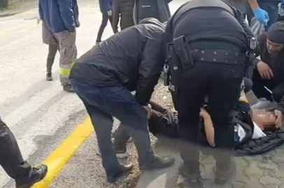 Ankara’da motosiklet sürücüsü köpeğe çarpmamak isterken kaza yaptı