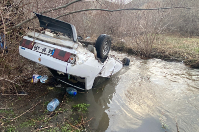 Yozgat'ta otomobil dere yatağına uçtu, sürücü yaralandı
