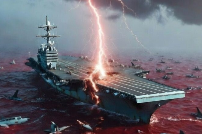 İran Devrim Muhafızları Ordusu'ndan ABD uçak gemisini hedef alan paylaşım