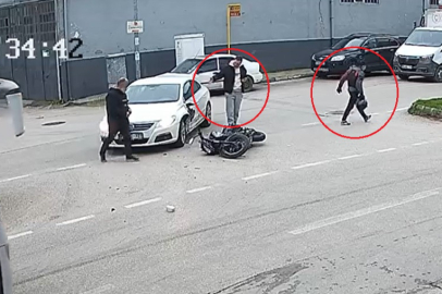 Bursa'da yaralı motosiklet sürücüsüne yardım etmek yerine otomobilindeki hasara baktı