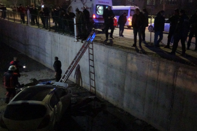 Malatya'da kontrolden çıkan otomobil sulama kanalına düştü: 1 yaralı