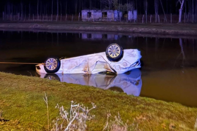 Samsun'da otomobil sulama kanalına devrildi 1 ölü, 1 yaralı
