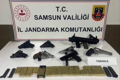 Samsun’da cephanelik gibi ev: 8 tabanca ve 800 mermi ele geçirildi