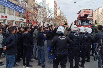 Batman'da pankart gerginliğinde 5 gözaltı