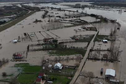 Edirne'de tarım arazileri ve yerleşim yerleri sular altında kaldı