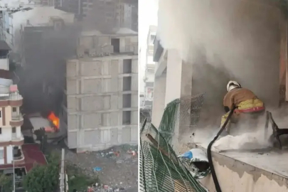 Hatay’da apartman dairesi ve metruk binada yangın