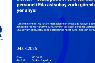 Bursa Uludağ'da zirvenin tek kadın JAK personeli Eda astsubay zorlu görevlerde yer alıyor