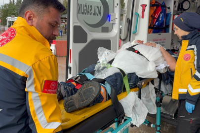Samsun'da beton mikserini yıkarken düşen sürücü hastanelik oldu