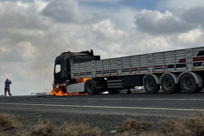 Diyarbakır’da seyir halindeki tır alev aldı
