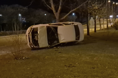 Eskişehir'de kontrolden çıkan otomobil takla attı: 1 yaralı