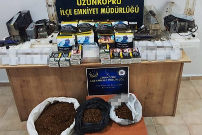 Edirne’de kaçak tütün ve makaron operasyonu