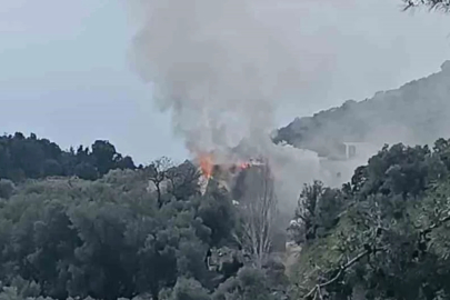 Muğla'da bungalov ev yangını