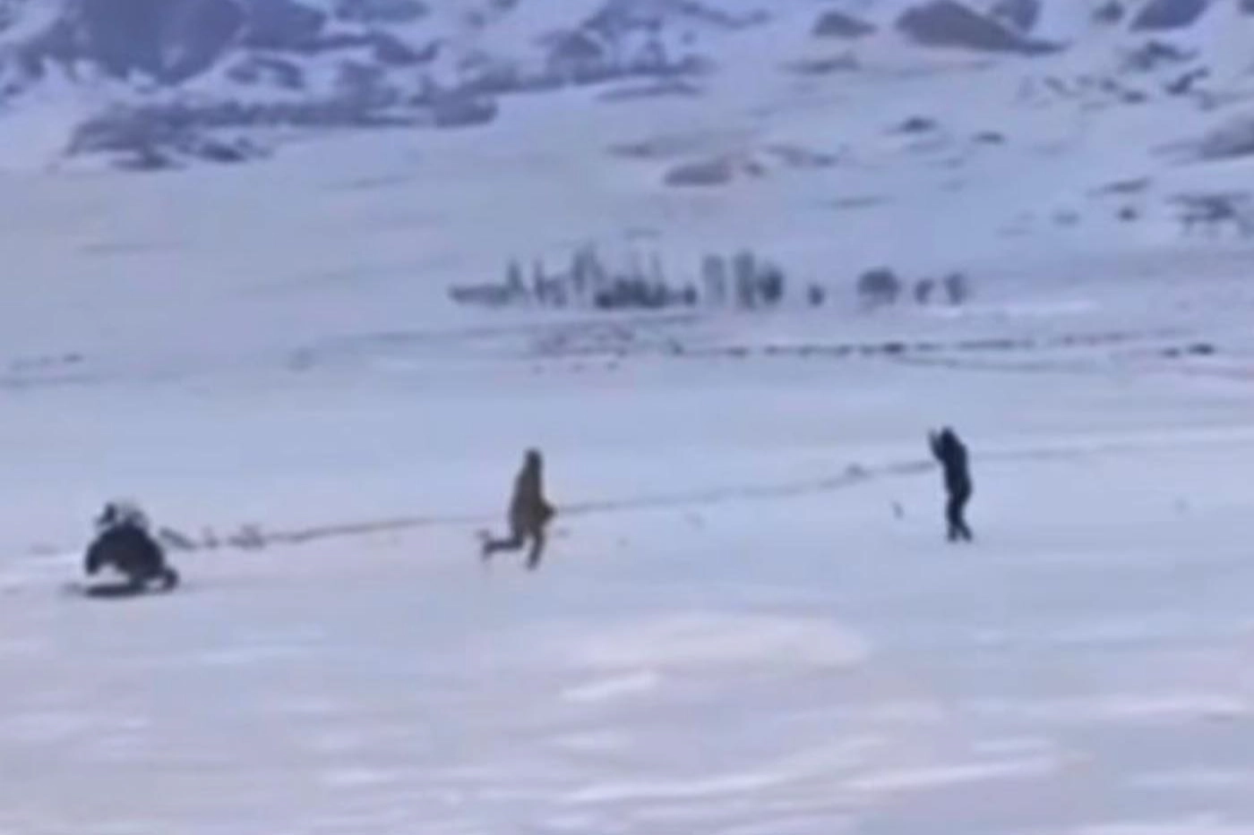 Ağrı'da 12 yıl 8 ay cezası bulunan firari hükümlü kar motoruyla takip sonucu yakalandı