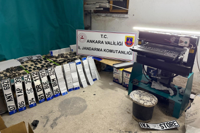 Ankara'da sahte plaka basımı yapan 2 şüpheli gözaltına alındı
