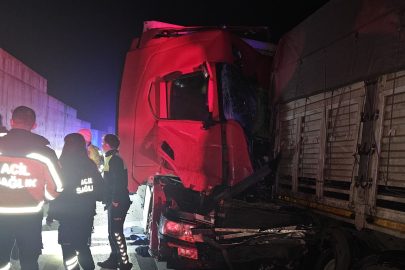 Bursa'da iki tırın çarpıştı! Feci şekilde can verdi