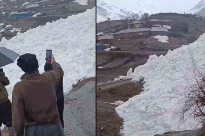 Hakkari'de çığ evleri teğet geçti