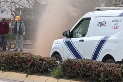 Kocaeli Derince'de delinen doğalgaz borusu mahalleliyi korkuttu