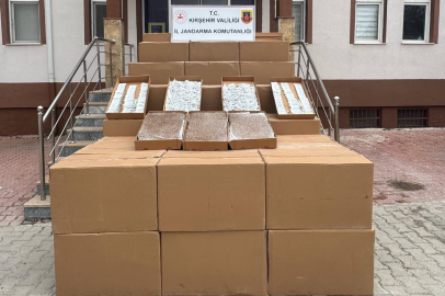 Kırşehir'de 4 milyon 95 bin TL'lik kaçak makaron ele geçirildi