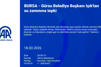 Gürsu Belediye Başkanı Işık'tan Bursa'daki su zammına tepki