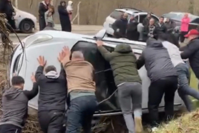 Bursa'da bayramda korkutan kaza: Yoldan çıkarak takla attı