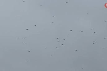 "Bolluk" müjdecisi leylek sürüsü Bursa semalarında görüldü!