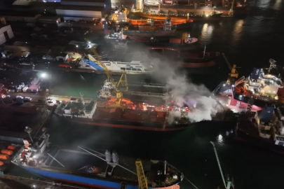 Tuzla'da kuru yük gemisinde yangın