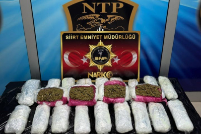 Siirt’te 9 kilo 700 gram esrar ele geçirildi