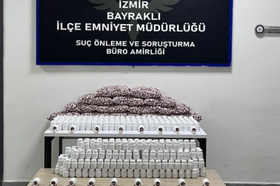 İzmir Bayraklı'da binlerce uyuşturucu hap yakalandı
