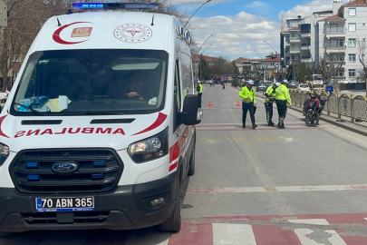 Karaman'da cipe arkadan çarpan motosikletli genç yaralandı
