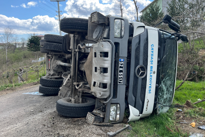 Ordu'da beton mikseri devrildi: 1 yaralı
