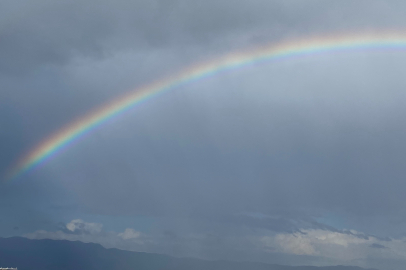Bursa'da yağmur sonrası gökkuşağı şöleni