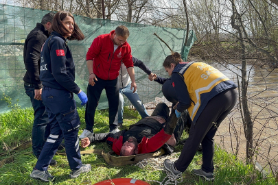 Edirne'de nehre düşen kişiyi kurtarmak için zamanla yarış: Can pazarı yaşandı