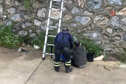 Bursa'da dereye düşen adamı ekipler kurtardı