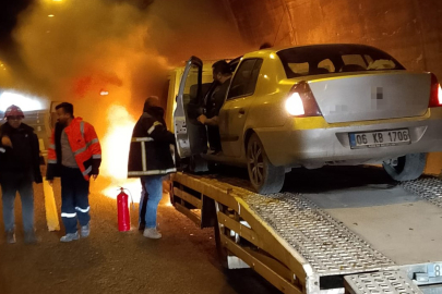 Bolu Dağı Tüneli'nde oto kurtarıcı alevlere teslim oldu