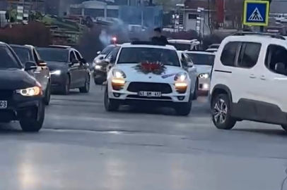 Bursa'da düğün konvoyu tehlike saçtı