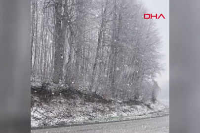 İnegöl-Domaniç karayoluna nisan ayında kar yağdı