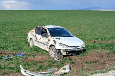 Çorum'da devrilen otomobilin sürücüsü yaralandı