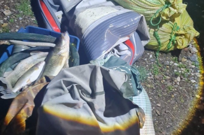 Çorum'da kaçak balık avı yapan şahıslar fotokapana yakalandı