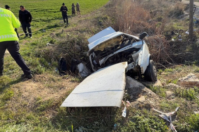 Konya'da kontrolden çıkan otomobil şarampole yuvarlandı: 2 yaralı