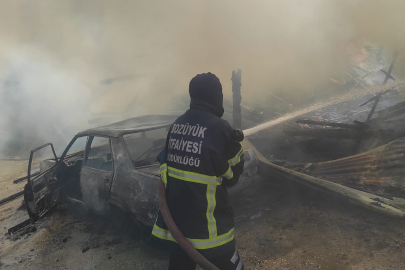 Bilecik'te araç yangını odunluğa sıçradı
