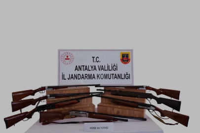 Antalya Kaş'ta 7 ruhsatsız av tüfeği ele geçirildi