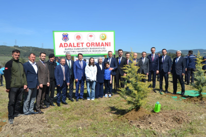 Bursa'da şehit infaz ve koruma memuru Cengiz Yiğit anısına hatıra ormanı oluşturuldu