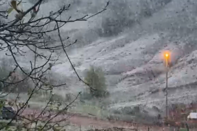 Tokat'ta bahar mevsiminde kar sürprizi