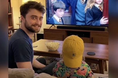 Daniel Radcliffe oğluyla Harry Potter izledi! O anlar gündem oldu
