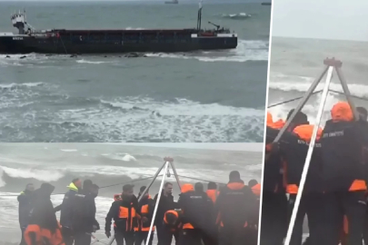 Karadeniz'de kuvvetli fırtına: Sakarya'da kargo gemisi karaya oturdu