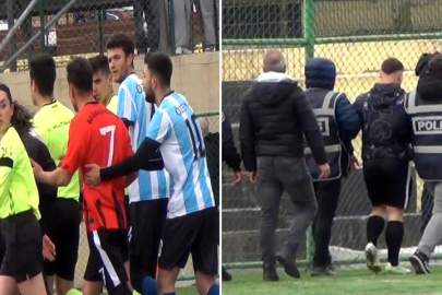 Ortalık karıştı maç tatil edildi! Saha ortasında hakemi yumruklayan futbolcu gözaltına alındı