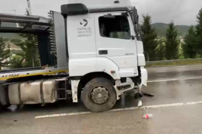 Osmaniye'de tır yağmurda savruldu
